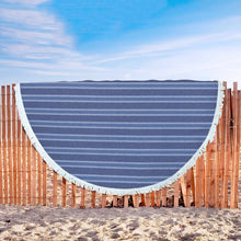 Blue Striped Denim Beach Blanket