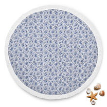 Blue Tiny Flowers Floral Beach Blanket