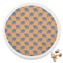 Blue Triceratops Animal Beach Blanket