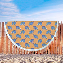 Blue Triceratops Animal Beach Blanket