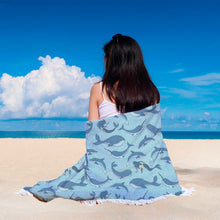 Blue Whale Mermaid Beach Blanket