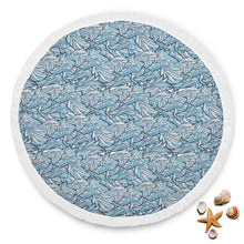 Blue Wolves Abstract Beach Blanket
