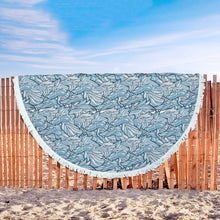 Blue Wolves Abstract Beach Blanket