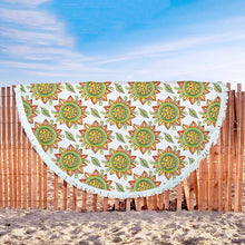 Bright Colorful Floral Beach Blanket