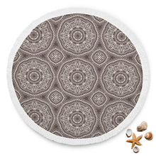 Brown Element Floral Beach Blanket