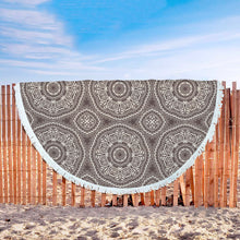 Brown Element Floral Beach Blanket