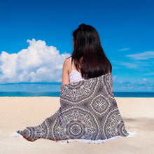 Brown Element Floral Beach Blanket