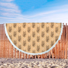 Brown German Shepherd Beach Blanket