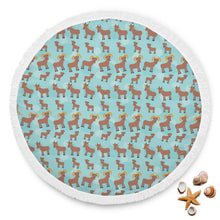 Brown Goat Abstract Beach Blanket