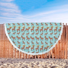 Brown Goat Abstract Beach Blanket