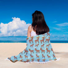 Brown Goat Abstract Beach Blanket