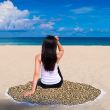 Brown Leopard Skin Animal Beach Blanket