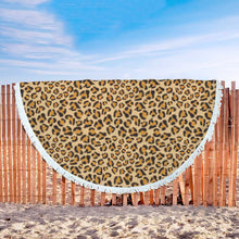 Brown Leopard Skin Animal Beach Blanket