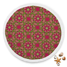 Burgundy Mandala Floral Beach Blanket