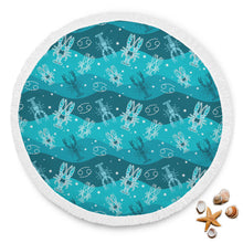 Cancer Blue Zodiac Beach Blanket