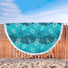 Cancer Blue Zodiac Beach Blanket