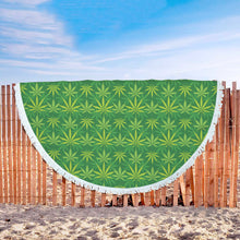Cannabis Marijuana Leaves Beach Blanket