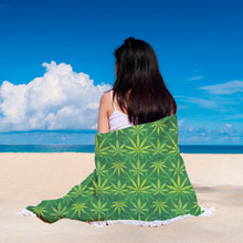 Cannabis Marijuana Leaves Beach Blanket