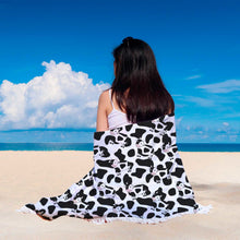 Cartoon Cow Patterned Beach Blanket