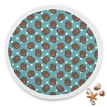 Cartoon Hedgehog Animal Beach Blanket
