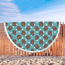 Cartoon Hedgehog Animal Beach Blanket