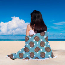 Cartoon Hedgehog Animal Beach Blanket